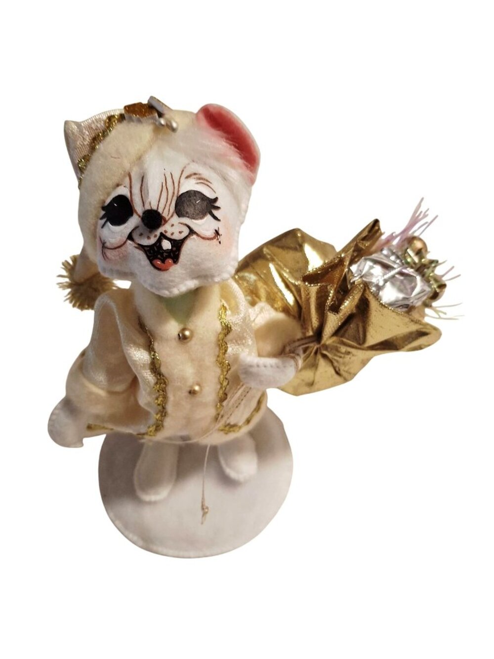 6-Inch Annalee Elegant Santa Mouse Figurine With Gold Accents 2013 Collectable